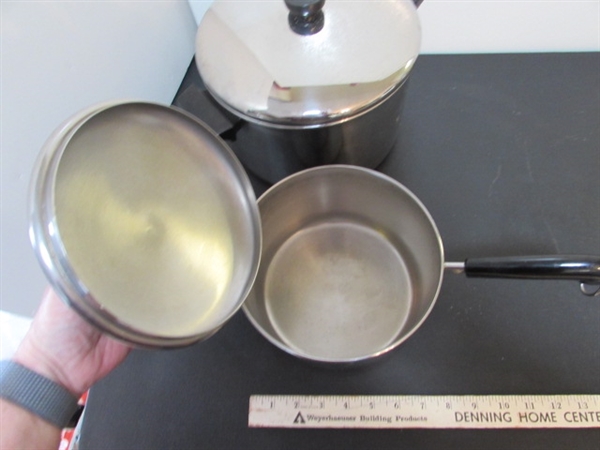 REVERWARE POTS & PANS & STEAMER BASKET