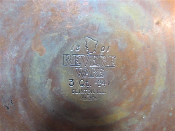 REVERWARE POTS & PANS & STEAMER BASKET