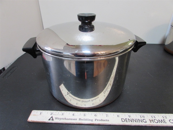 REVERWARE POTS & PANS & STEAMER BASKET
