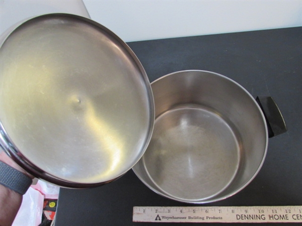 REVERWARE POTS & PANS & STEAMER BASKET