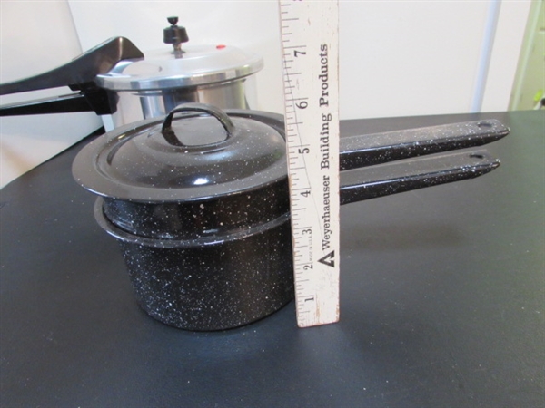 PRESSURE COOKER, DOUBLE BOILER & SAVEMASTER ALUMINUM COOKWARE