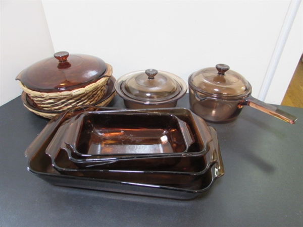 VISION WARE & AMBER GLASS COOKWARE