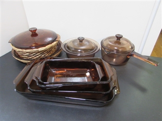 VISION WARE & AMBER GLASS COOKWARE
