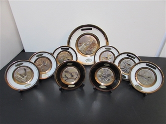 COLLECTION OF "ART OF CHOKIN" 24KT RIMMED PLATES