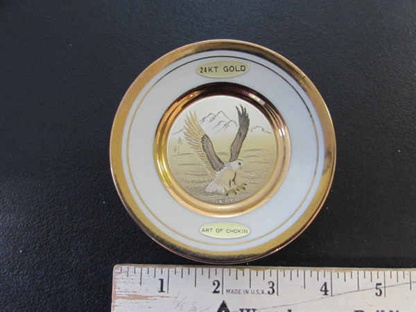 COLLECTION OF ART OF CHOKIN 24KT RIMMED PLATES