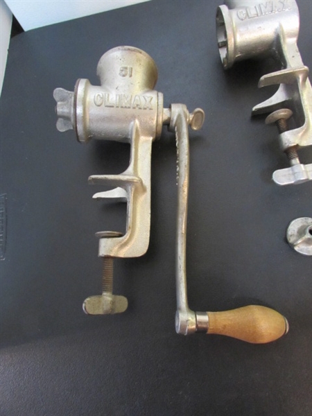 VINTAGE MEAT GRINDERS AND HAND MIXER