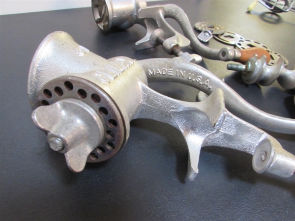VINTAGE MEAT GRINDERS AND HAND MIXER