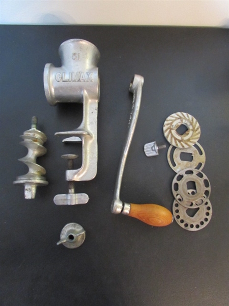 VINTAGE MEAT GRINDERS AND HAND MIXER