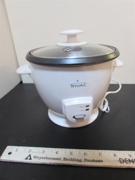 TERRA COTTA CROCK, RIVAL CROCK POT & RICE COOKER