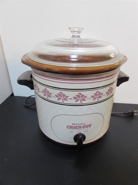 TERRA COTTA CROCK, RIVAL CROCK POT & RICE COOKER