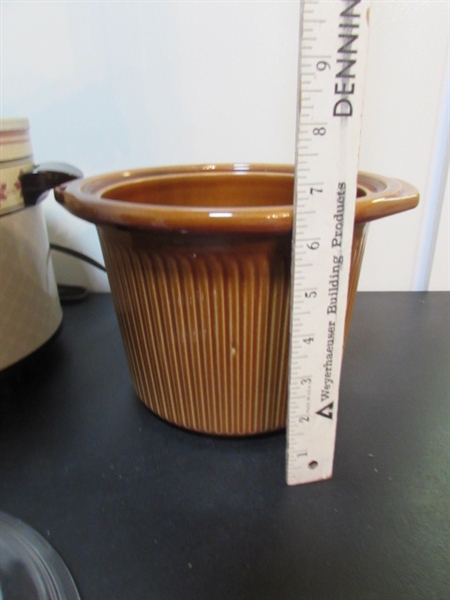 TERRA COTTA CROCK, RIVAL CROCK POT & RICE COOKER