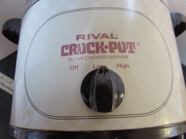 TERRA COTTA CROCK, RIVAL CROCK POT & RICE COOKER