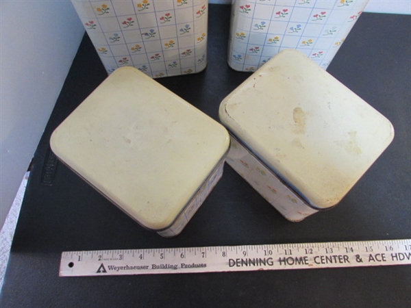 VINTAGE TIN CANISTERS & SPICES