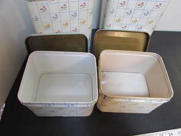 VINTAGE TIN CANISTERS & SPICES