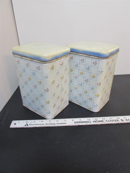 VINTAGE TIN CANISTERS & SPICES