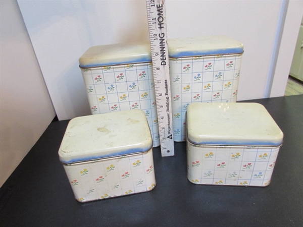 VINTAGE TIN CANISTERS & SPICES