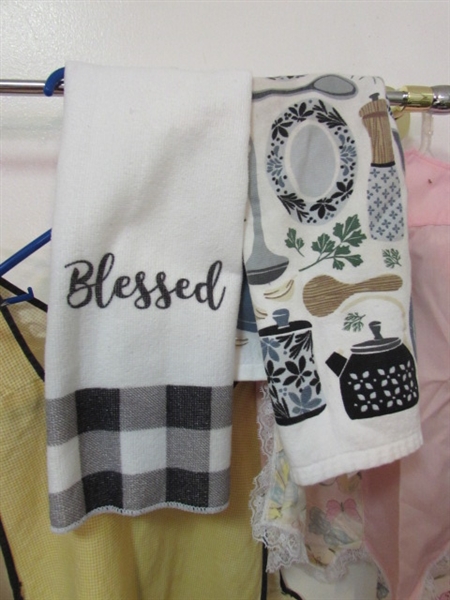 VINTAGE APRONS & NEW KITCHEN TOWELS
