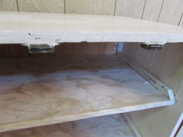 WOODEN CABINET ON WHEELS