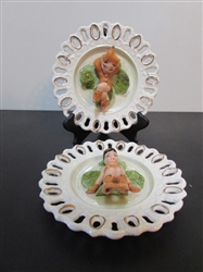 VINTAGE 3 DIMENSIONAL PIXIE PLATES