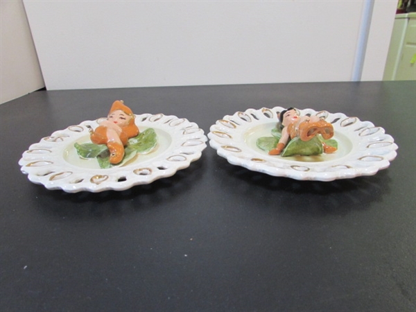 VINTAGE 3 DIMENSIONAL PIXIE PLATES