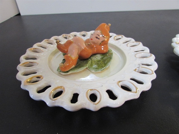 VINTAGE 3 DIMENSIONAL PIXIE PLATES