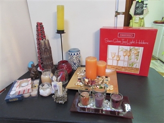 CANDLES, CANDLE HOLDERS & MORE