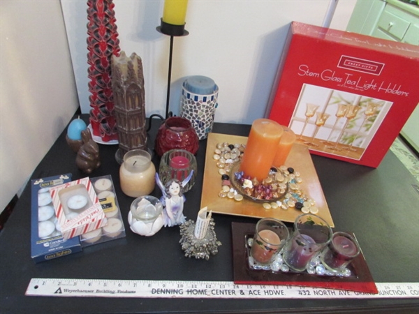 CANDLES, CANDLE HOLDERS & MORE
