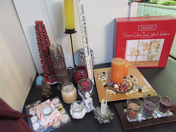 CANDLES, CANDLE HOLDERS & MORE