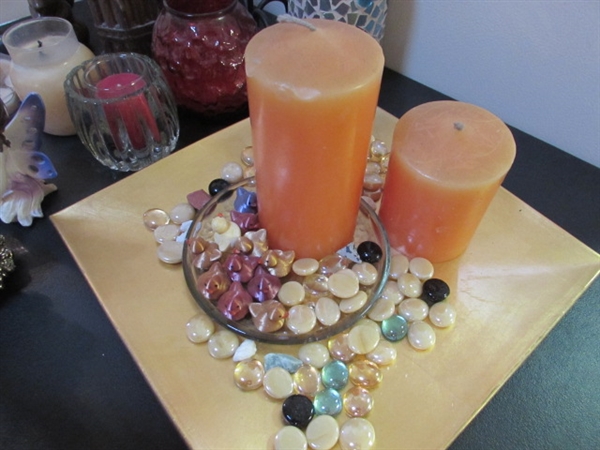 CANDLES, CANDLE HOLDERS & MORE