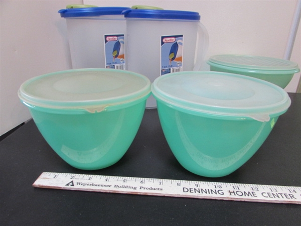 TUPPERWARE CONTAINERS & STERILITE PITCHERS