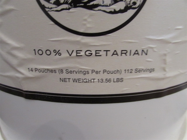 3 5-GALLON BUCKETS OF PINTO BEANS & 1 OF RICE
