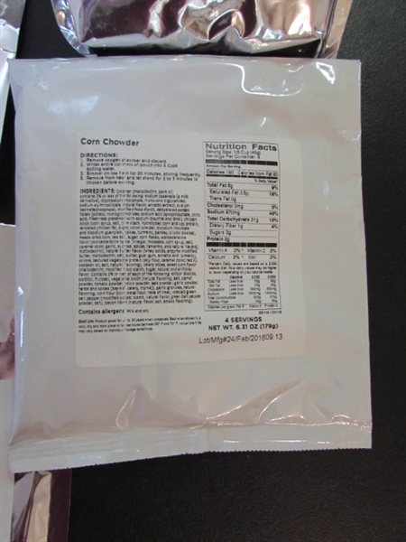 MRE MEALS - 40 PACKAGES OF SOUP - POTATO & CHICKEN NOODLE