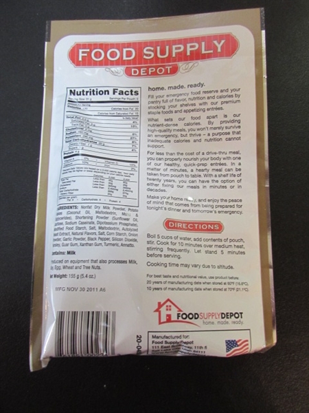MRE MEALS - 40 PACKAGES OF SOUP - POTATO & CHICKEN NOODLE