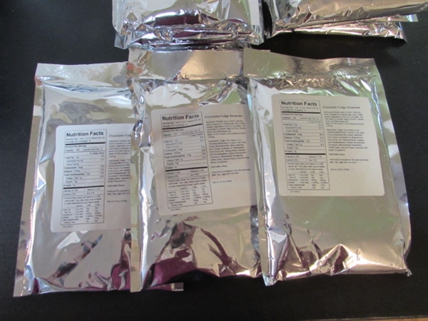 38 ASSORTED MRE'S - WHEY MILK, PANCAKES, COOKIES, BROWNIES & MORE