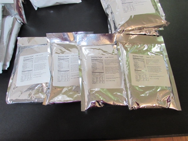 38 ASSORTED MRE'S - WHEY MILK, PANCAKES, COOKIES, BROWNIES & MORE