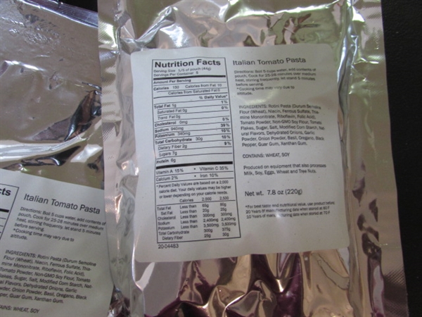 31 MRE MEALS - PASTA & LASAGNA