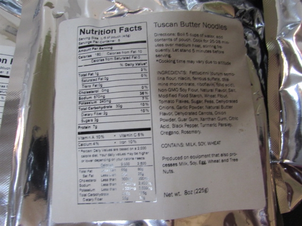 31 MRE MEALS - PASTA & LASAGNA