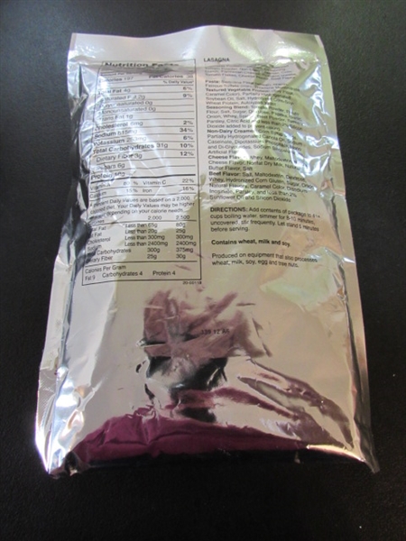 31 MRE MEALS - PASTA & LASAGNA