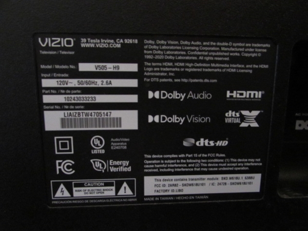50 VIZIO FLAT SCREEN TV WITH STAND