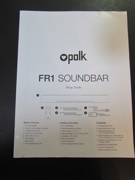 POLK AUDIO SOUNDBAR WITH REMOTE