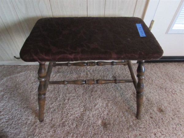 ASSORTED STOOLS & A STEP LADDER
