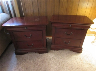 PAIR OF 3-DRAWER BROYHILL SIDE TABLES