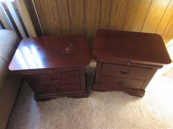 PAIR OF 3-DRAWER BROYHILL SIDE TABLES