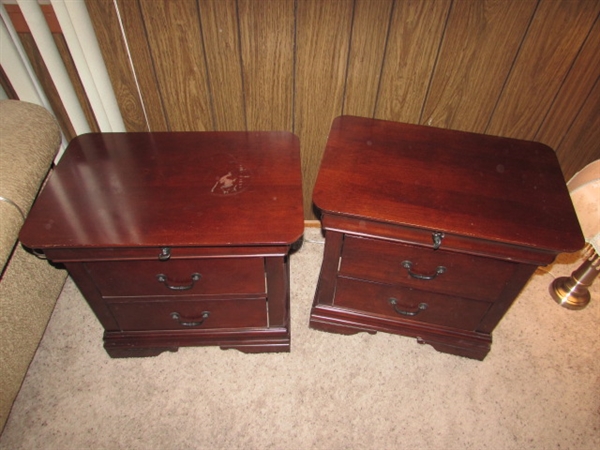 PAIR OF 3-DRAWER BROYHILL SIDE TABLES