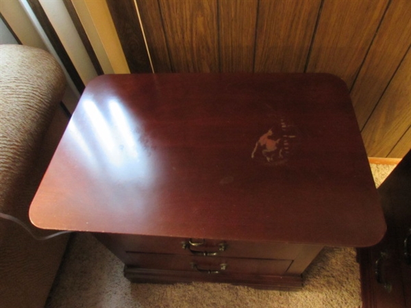 PAIR OF 3-DRAWER BROYHILL SIDE TABLES