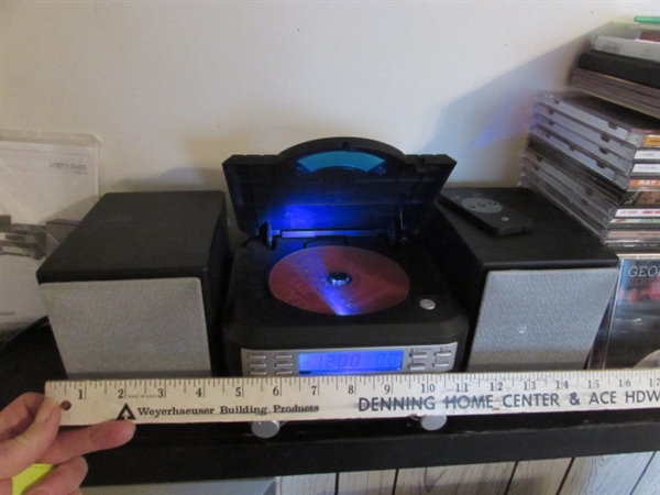 COLLECTION OF MUSIC CD'S & MINI CD PLAYER W/SPEAKERS