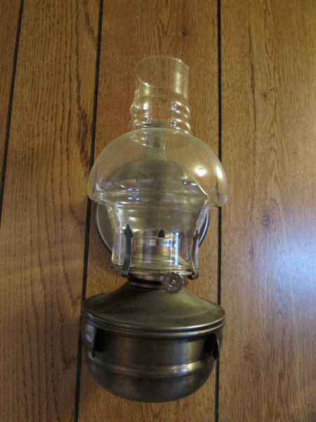 PAIR OF WALL SCONCE OIL LAMPS