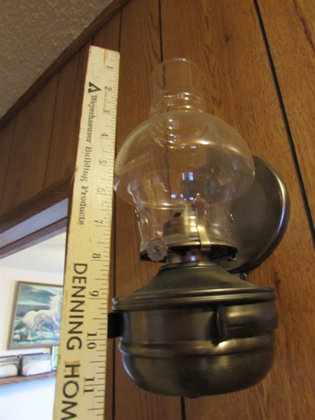 PAIR OF WALL SCONCE OIL LAMPS