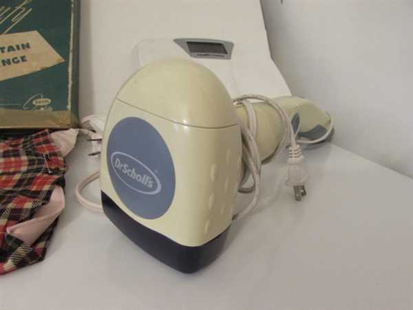 SCALE, BLOOD PRESSURE MONITORS, HEATING PAD & MORE