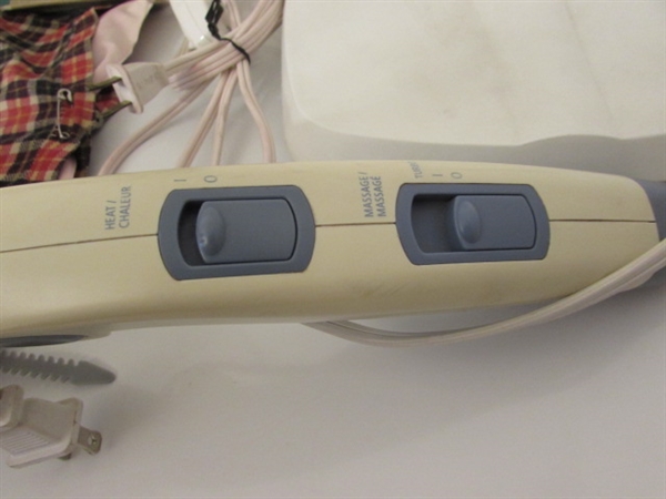 SCALE, BLOOD PRESSURE MONITORS, HEATING PAD & MORE